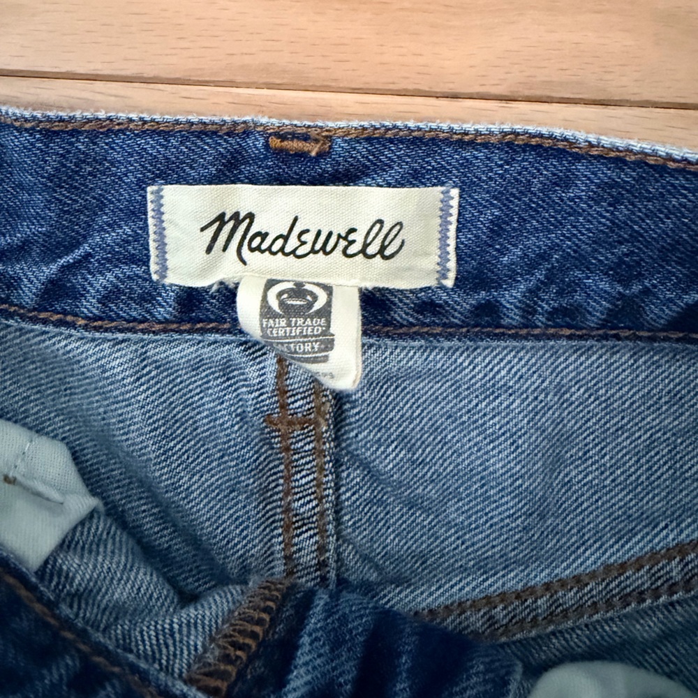 Madewell Super Wide-Leg Jeans In Fannin Wash, High Rise, Full Length W/Cuff, 25 - Picture 3 of 11